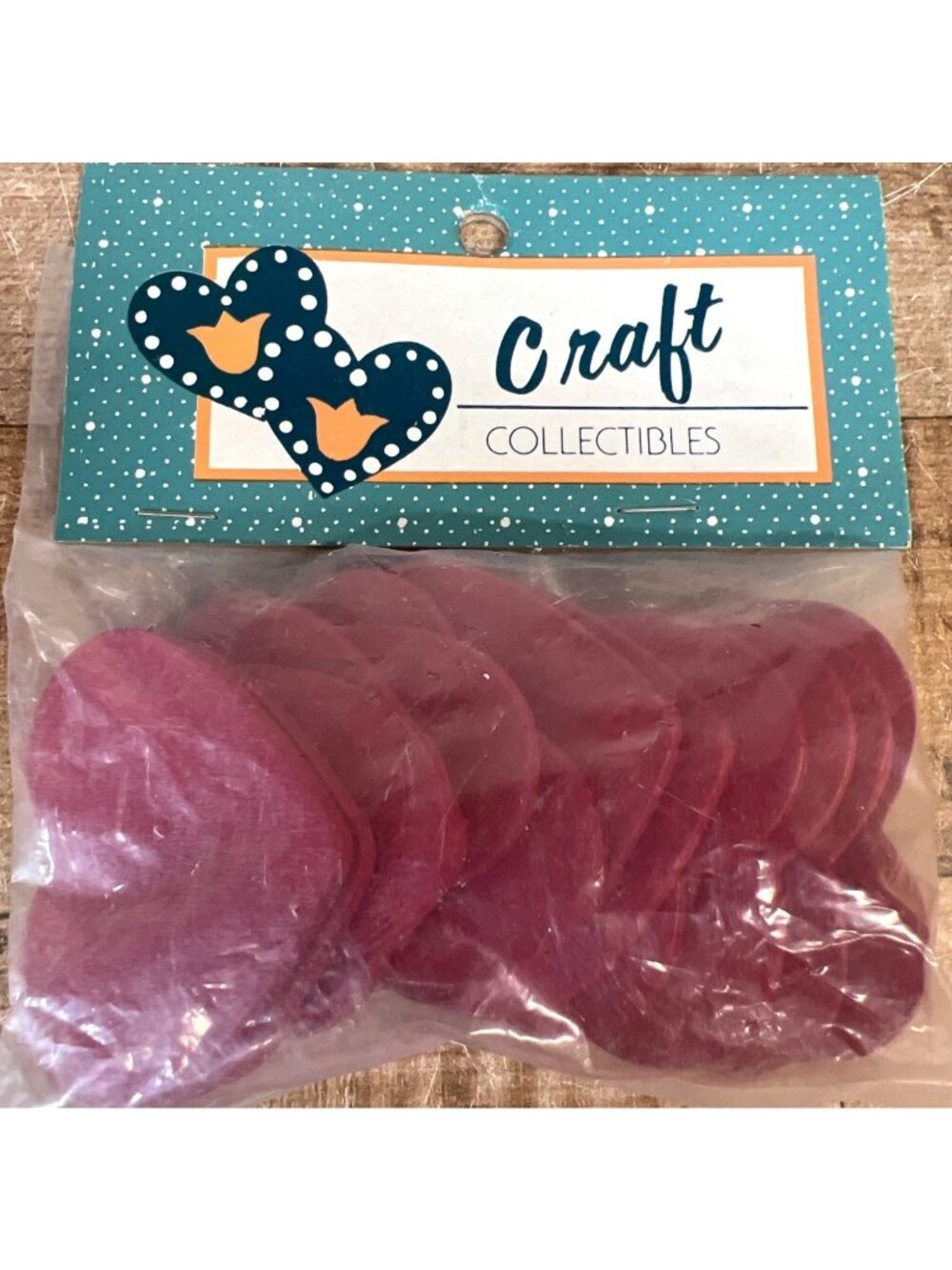 12 Red Wood Hearts 2 Inches Matte Finish Craft Collectibles
